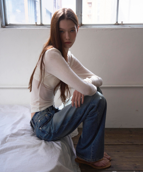 SSIN AND LEE(シンアンドリー)の「Hailey ウォッシュドデニムパンツ ミッドブルー(デニムパンツ・レディース・その他・SMALL/MEDIUM)」の5枚目の写真