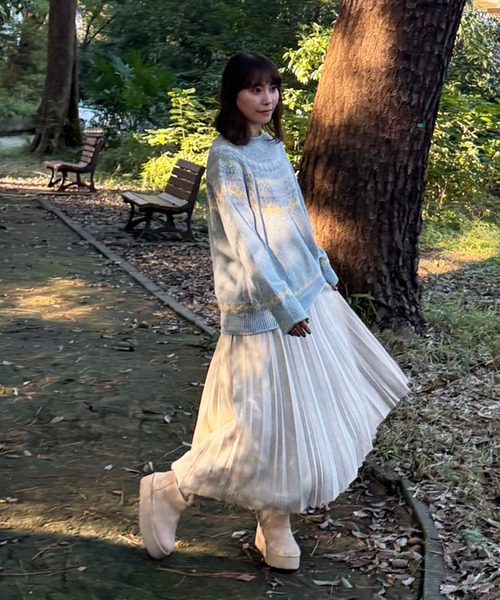 AS KNOW AS plus（アズノゥアズプラス）の「☆さらり 求心柄モールニットプルオーバー（ニット/セーター・レディース・ピンク/ミント/チャコール・FREE）」の19枚目の写真