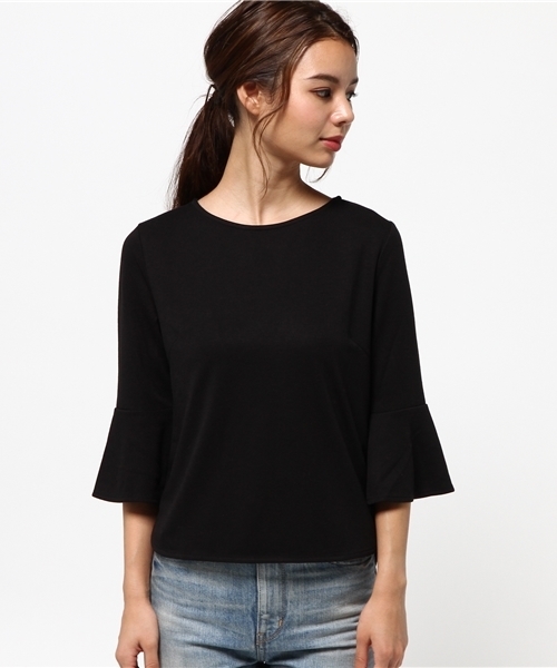 MOUSSY（マウジー）の「FLARE SLEEVE POINT TOPS（Tシャツ/カットソー・レディース・ホワイト/ライトグレー/ブラック/ピンク・FREE）」の12枚目の写真