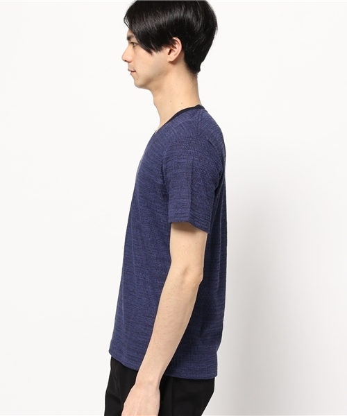 MEN'S BIGI(メンズビギ)の「VネックTシャツ/JAPAN MADE(日本製)(Tシャツ/カットソー・メンズ・グレー/ベージュ/ネイビー・MEDIUM/SMALL/LARGE)」の4枚目の写真