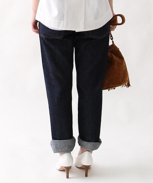 coen（コーエン）の「綿麻ボーイズデニムパンツ（デニムパンツ・レディース・ネイビー/コバルトブルー・SMALL/LARGE/MEDIUM）」の6枚目の写真