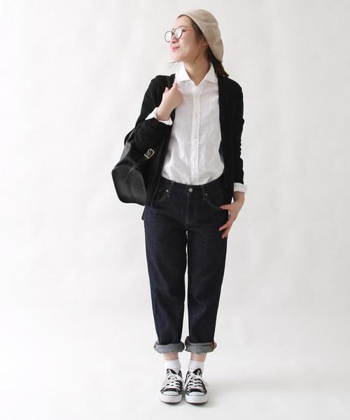 coen（コーエン）の「綿麻ボーイズデニムパンツ（デニムパンツ・レディース・ネイビー/コバルトブルー・SMALL/LARGE/MEDIUM）」の8枚目の写真