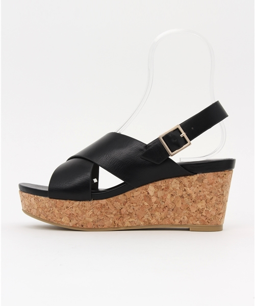 LE TALON（ルタロン）の「7.5cmクロスプラットサンダル◆（サンダル・レディース・ベージュ/シルバー/ブラック・35.5/36.5/37.5/38）」の4枚目の写真