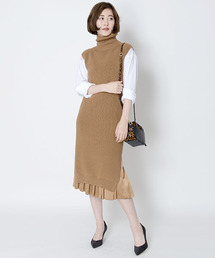 HELIOPOLE（エリオポール）の「畦編みオフタートルジレワンピース（ワンピース）」