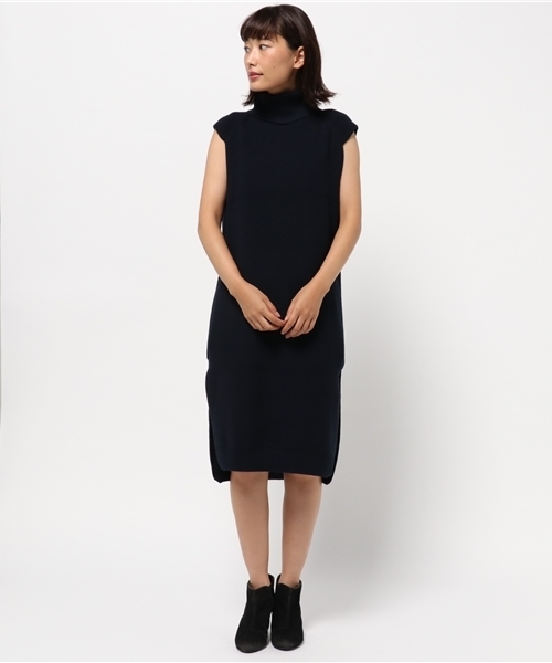 HELIOPOLE（エリオポール）の「畦編みオフタートルジレワンピース（ワンピース・レディース・キャメル/カーキ/ブルー/ネイビー・38）」の12枚目の写真