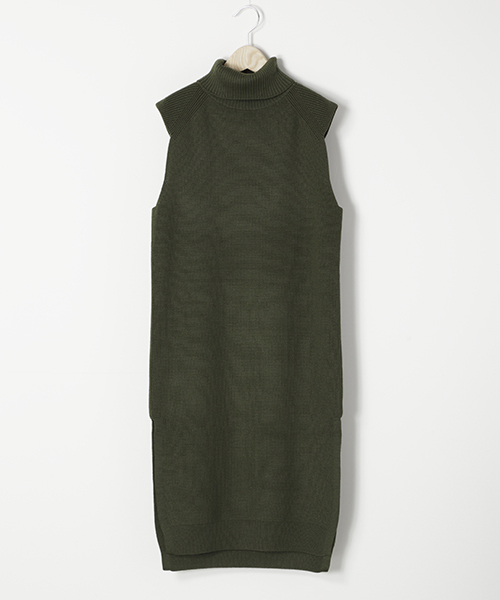 HELIOPOLE（エリオポール）の「畦編みオフタートルジレワンピース（ワンピース・レディース・キャメル/カーキ/ブルー/ネイビー・38）」の14枚目の写真