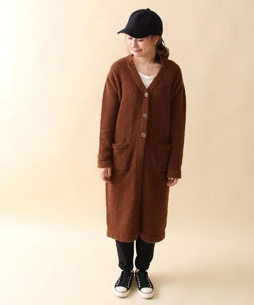coen（コーエン）の「モールヤーンロングカーディガン（カーディガン/ボレロ・レディース・ブラウン/ネイビー・FREE）」の9枚目の写真