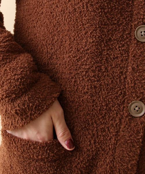 coen（コーエン）の「モールヤーンロングカーディガン（カーディガン/ボレロ・レディース・ブラウン/ネイビー・FREE）」の4枚目の写真