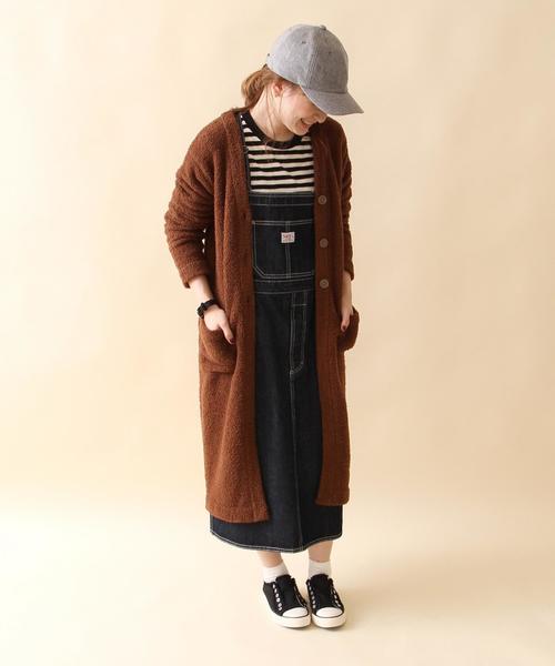 coen（コーエン）の「モールヤーンロングカーディガン（カーディガン/ボレロ・レディース・ブラウン/ネイビー・FREE）」の6枚目の写真