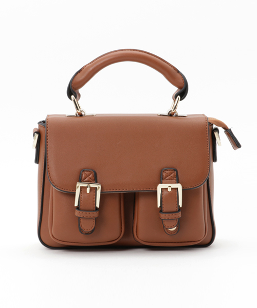 PLAIN CLOTHING（プレーンクロージング）の「フロントダブルポケットハンドバッグ/ショルダーバッグ【PLAIN CLOTHING】（ショルダーバッグ・レディース・ブラック/キャメル/グレー・FREE）」の15枚目の写真