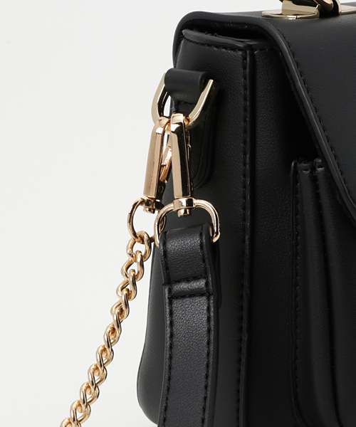 PLAIN CLOTHING（プレーンクロージング）の「フロントダブルポケットハンドバッグ/ショルダーバッグ【PLAIN CLOTHING】（ショルダーバッグ・レディース・ブラック/キャメル/グレー・FREE）」の12枚目の写真