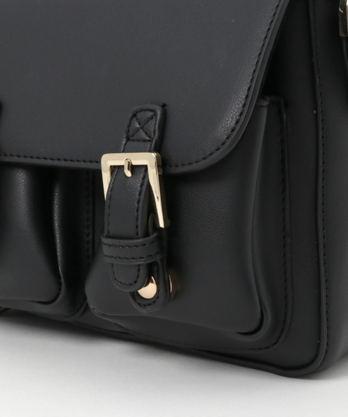 PLAIN CLOTHING（プレーンクロージング）の「フロントダブルポケットハンドバッグ/ショルダーバッグ【PLAIN CLOTHING】（ショルダーバッグ・レディース・ブラック/キャメル/グレー・FREE）」の13枚目の写真