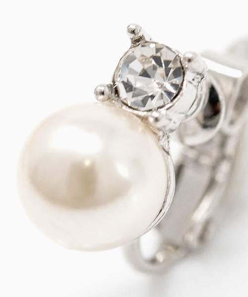 girl（ガール）の「ネックレス＆イヤリングのパールラインストーンアクセサリーセット 結婚式 パーティー お呼ばれ オケージョン（イヤリング・レディース・シルバー・FREE）」の7枚目の写真