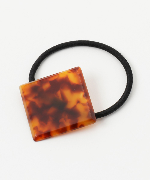 チャイハネ（チャイハネ）の「【チャイハネ】マーブルスクエアヘアゴム（ヘアゴム・レディース・ブラウン/ホワイト/ブルー/クリア・FREE）」の3枚目の写真