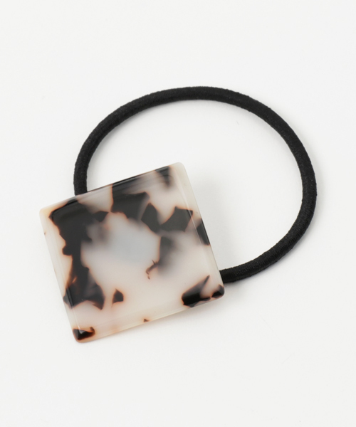 チャイハネ（チャイハネ）の「【チャイハネ】マーブルスクエアヘアゴム（ヘアゴム・レディース・ブラウン/ホワイト/ブルー/クリア・FREE）」の2枚目の写真