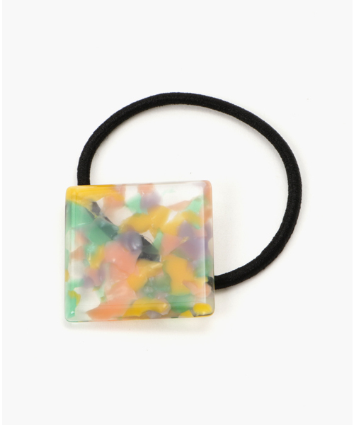 チャイハネ（チャイハネ）の「【チャイハネ】マーブルスクエアヘアゴム（ヘアゴム・レディース・ブラウン/ホワイト/ブルー/クリア・FREE）」の4枚目の写真