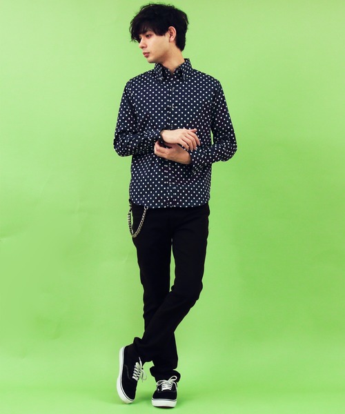 ８(eight)（エイト）の「ドット長袖シャツ 日本製（シャツ/ブラウス・メンズ・ブルー系その他/ホワイト系その他/ホワイト系その他2/ブルー系その他2/ブラック系その他2/ブラック系その他・LARGE/MEDIUM/X-LARGE）」の12枚目の写真