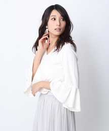 Andemiu | 【椿オイル配合!保湿効果】【取り外し可能なアクセ付き!】アクセフレアスリーブブラウス748851(シャツ/ブラウス)