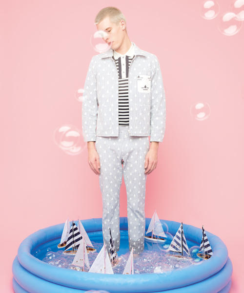 koe×THOM BROWNE（コエトムブラウン）の「[koe×THOM BROWNE]MENS BOAT SEERSUCKER PANTS（その他パンツ・メンズ・ネイビー・SMALL/MEDIUM/LARGE）」の16枚目の写真