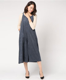 MERLOT | 肩リボンサロペットワイドパンツ1202(サロペット/オーバーオール)