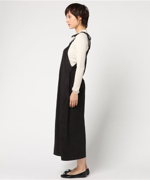 MERLOT（メルロー）の「肩リボンサロペットワイドパンツ1202（サロペット/オーバーオール・レディース・ブラック/パープル/ブルーグレー/キャメル・FREE）」の5枚目の写真