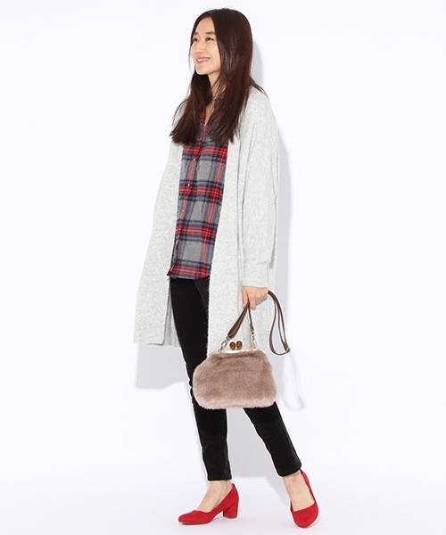 niko and...（ニコアンド）の「20ふんわりネルチェックシャツ（シャツ/ブラウス・レディース・グレー/ネイビー/イエロー/レッド・MEDIUM/LARGE/SMALL）」の12枚目の写真