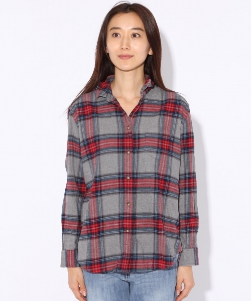 niko and...（ニコアンド）の「20ふんわりネルチェックシャツ（シャツ/ブラウス・レディース・グレー/ネイビー/イエロー/レッド・MEDIUM/LARGE/SMALL）」の13枚目の写真