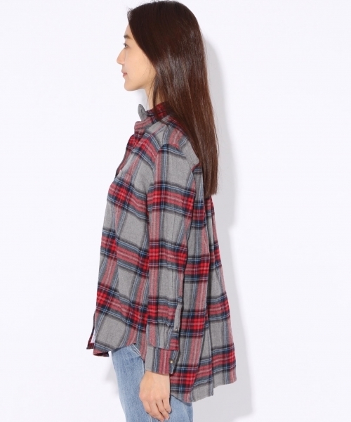 niko and...（ニコアンド）の「20ふんわりネルチェックシャツ（シャツ/ブラウス・レディース・グレー/ネイビー/イエロー/レッド・MEDIUM/LARGE/SMALL）」の14枚目の写真