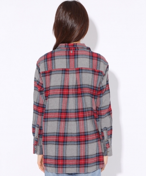 niko and...（ニコアンド）の「20ふんわりネルチェックシャツ（シャツ/ブラウス・レディース・グレー/ネイビー/イエロー/レッド・MEDIUM/LARGE/SMALL）」の15枚目の写真