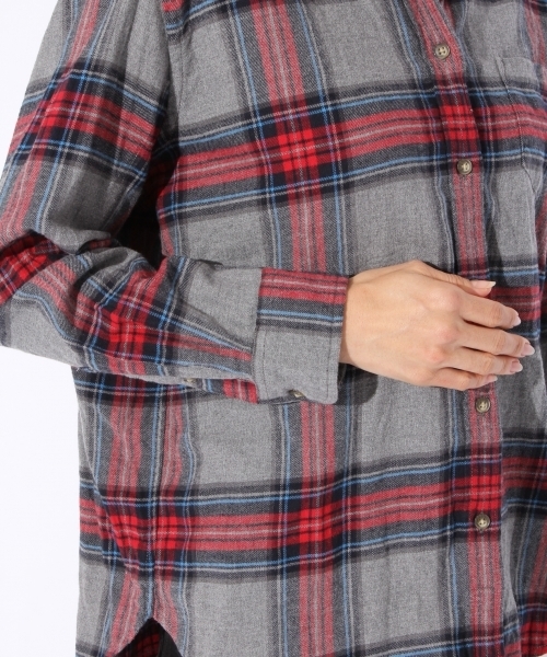 niko and...（ニコアンド）の「20ふんわりネルチェックシャツ（シャツ/ブラウス・レディース・グレー/ネイビー/イエロー/レッド・MEDIUM/LARGE/SMALL）」の18枚目の写真