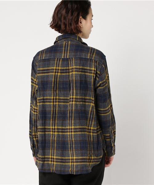 niko and...（ニコアンド）の「20ふんわりネルチェックシャツ（シャツ/ブラウス・レディース・グレー/ネイビー/イエロー/レッド・MEDIUM/LARGE/SMALL）」の6枚目の写真