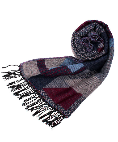 ８(eight)（エイト）の「幾何学柄 ロングマフラー ストール（マフラー・メンズ・ブラック/ブルー/ネイビー・FREE）」の3枚目の写真