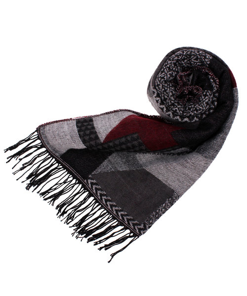 ８(eight)（エイト）の「幾何学柄 ロングマフラー ストール（マフラー・メンズ・ブラック/ブルー/ネイビー・FREE）」の2枚目の写真