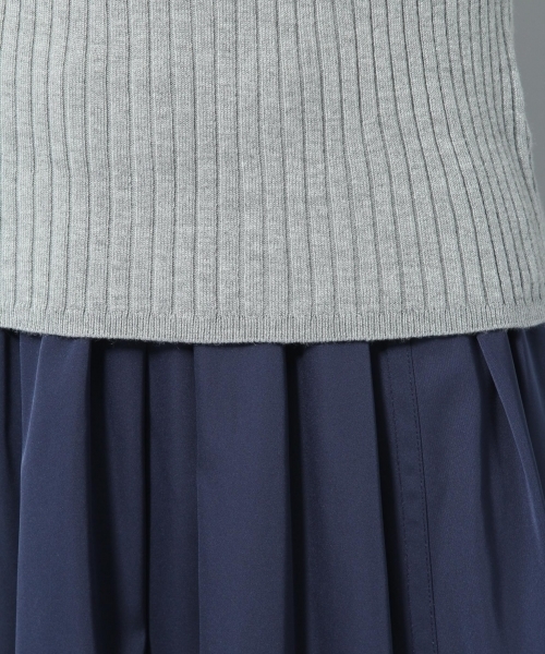 Andemiu（アンデミュウ）の「ビジューワイドリブニット777407（ニット/セーター・レディース・ネイビー/グレー/オフホワイト・FREE）」の6枚目の写真