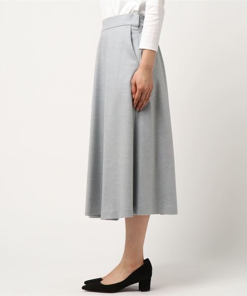 22 OCTOBRE（ヴァンドゥ－オクトーブル）の「ハイカウントフラノフレアスカート（スカート・レディース・グレー/ブルー/グリーン・38）」の4枚目の写真