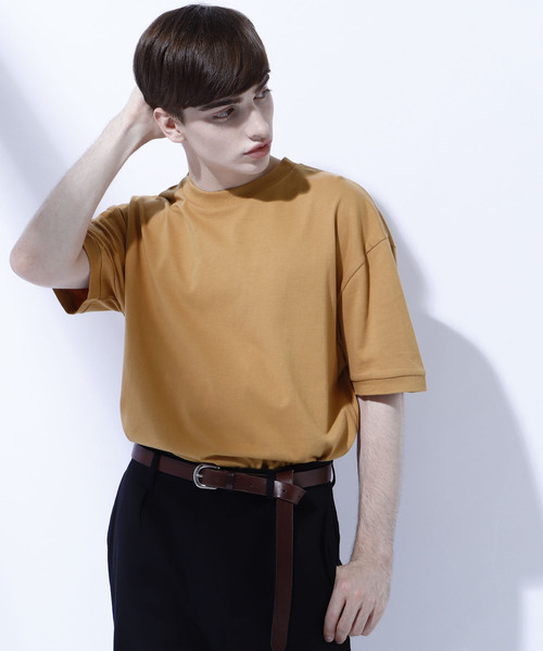 EMMA CLOTHES（エマクローズ）の「コーマビッグシルエットカットソー（Tシャツ/カットソー・メンズ・スモークピンク/オリーブ/ネイビー/オフホワイト/イエロー/ブラウン/ブラック/チャコール・FREE）」の5枚目の写真