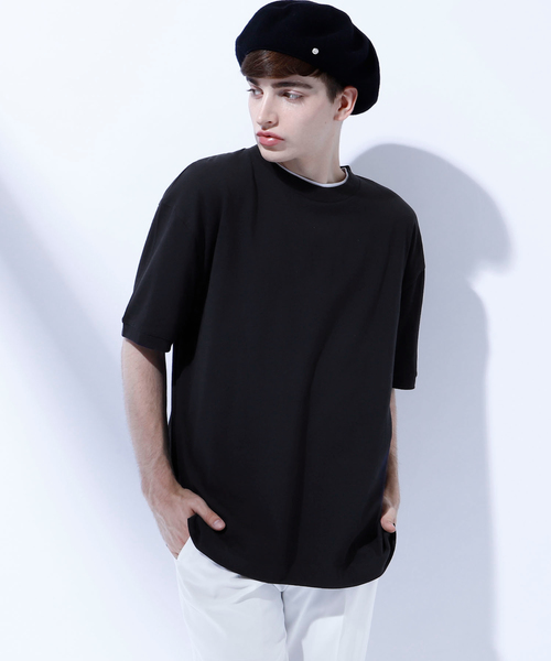 EMMA CLOTHES（エマクローズ）の「コーマビッグシルエットカットソー（Tシャツ/カットソー・メンズ・スモークピンク/オリーブ/ネイビー/オフホワイト/イエロー/ブラウン/ブラック/チャコール・FREE）」の3枚目の写真