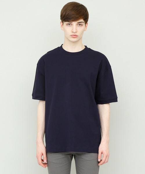 EMMA CLOTHES（エマクローズ）の「コーマビッグシルエットカットソー（Tシャツ/カットソー・メンズ・スモークピンク/オリーブ/ネイビー/オフホワイト/イエロー/ブラウン/ブラック/チャコール・FREE）」の9枚目の写真