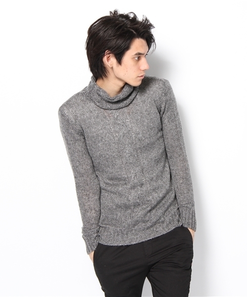 Lui's（ルイス）の「Luisｹｰﾌﾞﾙﾊｲﾈｯｸ（ニット/セーター・メンズ・ダークグレー/ブルー/グレー/ベージュ・SMALL/MEDIUM）」の2枚目の写真