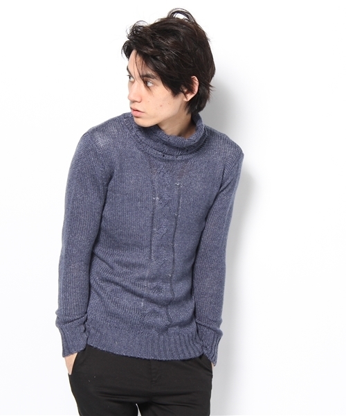 Lui's（ルイス）の「Luisｹｰﾌﾞﾙﾊｲﾈｯｸ（ニット/セーター・メンズ・ダークグレー/ブルー/グレー/ベージュ・SMALL/MEDIUM）」の4枚目の写真