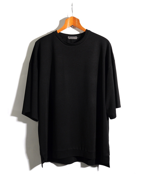 neos（ネオス）の「【neos -addictive design-】ビッグシルエット 1/2スリーブ ポンチスウェットPO（スウェット・メンズ・ホワイト/ブラック/ブラック×イエロー/グレー/テラコッタ/ライトグリーン/パープル/ワインレッド/オフホワイト・MEDIUM/LARGE）」の11枚目の写真
