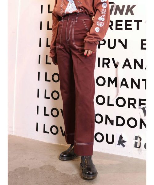 jouetie（ジュエティ）の「カラーステッチパンツ（その他パンツ・レディース・ブラック/グリーン/アイボリー/ピンク/レッド/ブラウン/パープル・MEDIUM）」の4枚目の写真