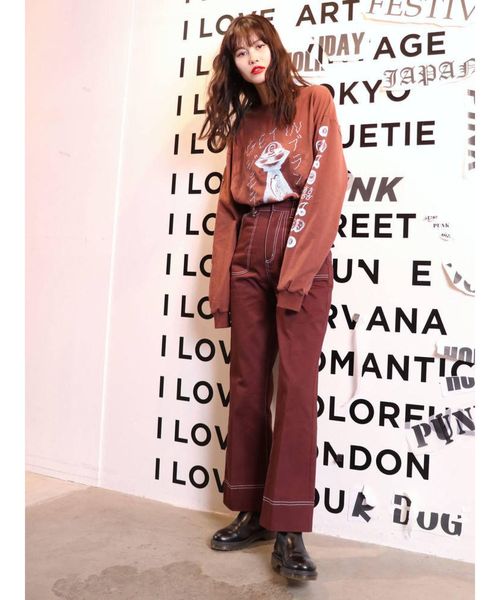 jouetie（ジュエティ）の「カラーステッチパンツ（その他パンツ・レディース・ブラック/グリーン/アイボリー/ピンク/レッド/ブラウン/パープル・MEDIUM）」の10枚目の写真