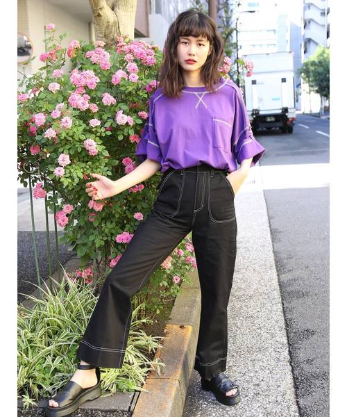 jouetie（ジュエティ）の「カラーステッチパンツ（その他パンツ・レディース・ブラック/グリーン/アイボリー/ピンク/レッド/ブラウン/パープル・MEDIUM）」の11枚目の写真