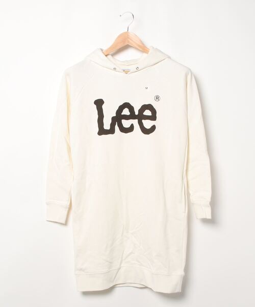 Lee（リー）の「【Lee】ロゴスウェットパーカーワンピース（スウェット・レディース・ブラック/グレー/ピンク/ネイビー/オフホワイト・MEDIUM/LARGE/M/L）」の2枚目の写真
