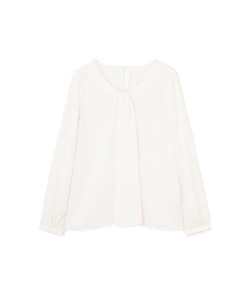 NATURAL BEAUTY BASIC（ナチュラルビューティーベーシック）の「フロントディティールブラウス（シャツ/ブラウス・レディース・ネイビー/オフホワイト・SMALL/MEDIUM/LARGE）」の9枚目の写真