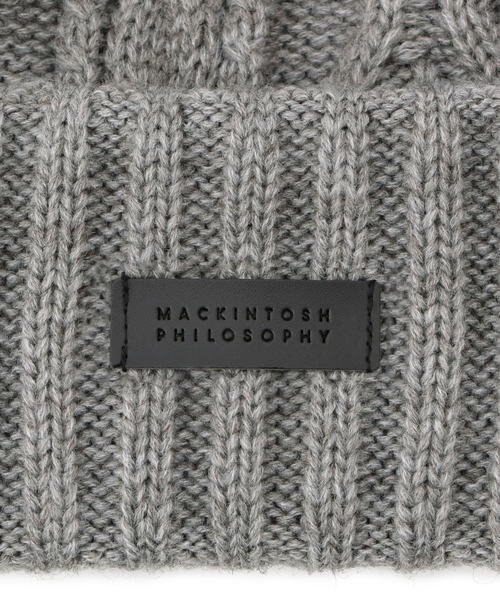 MACKINTOSH PHILOSOPHY（ﾏｯｷﾝﾄｯｼｭ ﾌｨﾛｿﾌｨｰ）の「ケーブルリバーシブルニット帽（ニットキャップ/ビーニー・レディース・ブラック/グレー/オフホワイト・FREE）」の9枚目の写真