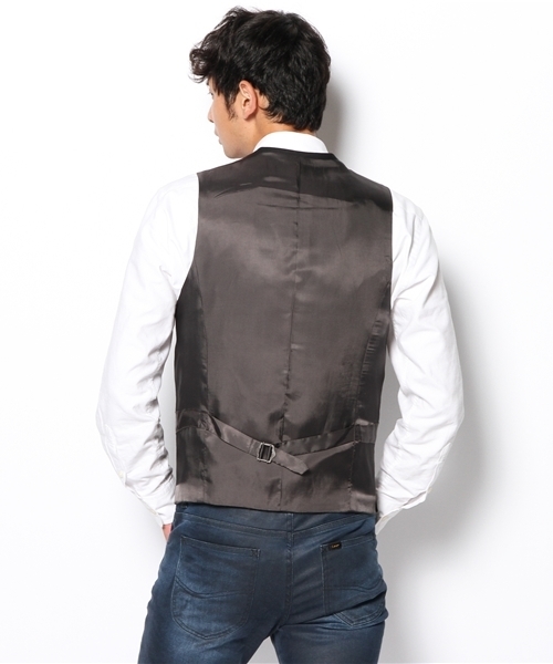 AMERICAN RAG CIE（アメリカンラグシー）の「AMERICAN RAG CIE シルク混ジレ 116-ATS-M131-VT501（ベスト・メンズ・ブラック/ブルー/グレー・2/1/3）」の6枚目の写真