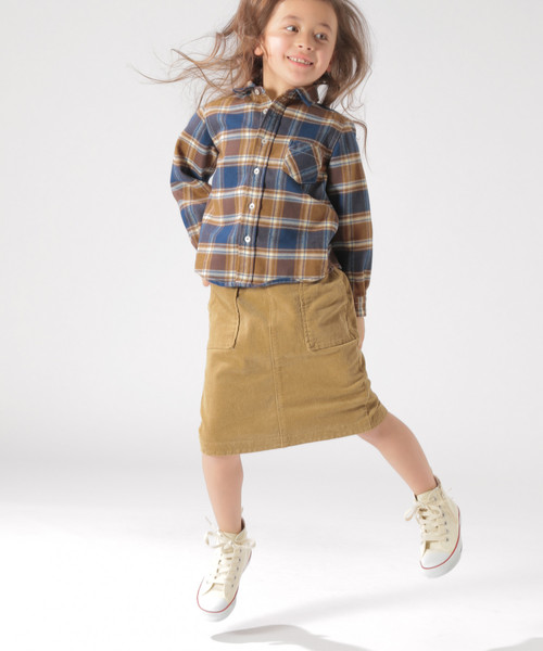 BAYFLOW（ベイフロー）の「[KIDS]キモウチェックシャツ（シャツ/ブラウス・キッズ・ベージュ/レッド/ブルー・SMALL/MEDIUM/LARGE/X-LARGE/XX-LARGE）」の2枚目の写真