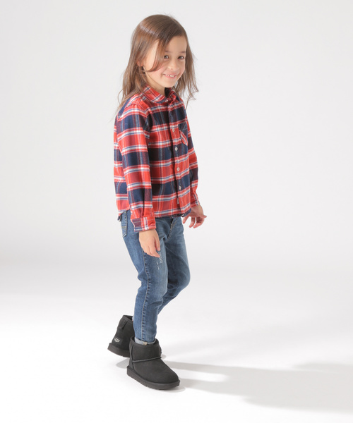 BAYFLOW（ベイフロー）の「[KIDS]キモウチェックシャツ（シャツ/ブラウス・キッズ・ベージュ/レッド/ブルー・SMALL/MEDIUM/LARGE/X-LARGE/XX-LARGE）」の5枚目の写真